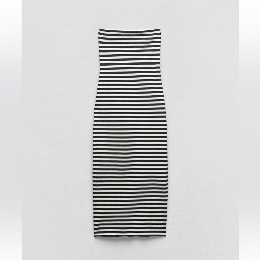NWOT 🖤 Stretch Knit MIDI Strapless Dress